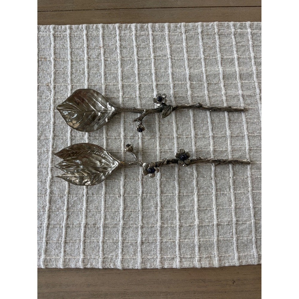 2 vintage Bombay Company Amethyst Collection Branch Serving Set Fork Spoon